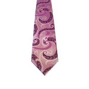 NWT VERSE 9 XL PLATINUM PINK‎ PAISLEY STYLE PRINT SILK NECKTIE PREPPY BUSINESS